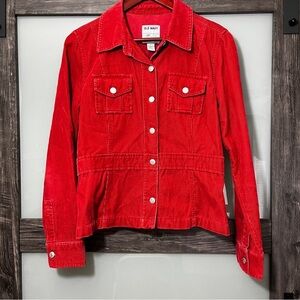 Old Navy Vintage 90's/Y2K Women's Large Red Corduroy Jacket Western Chores